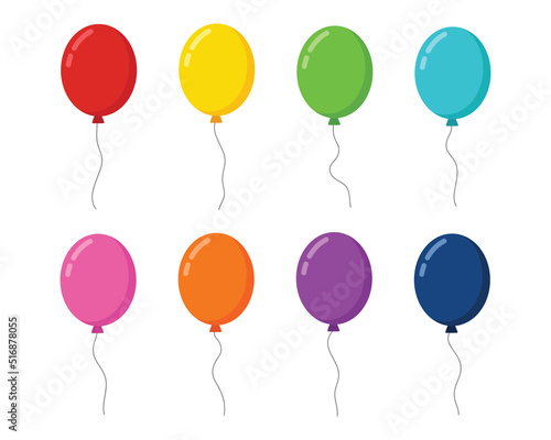 Vector of Balloon in cartoon style. Bunch of balloons for birthday and party symbol