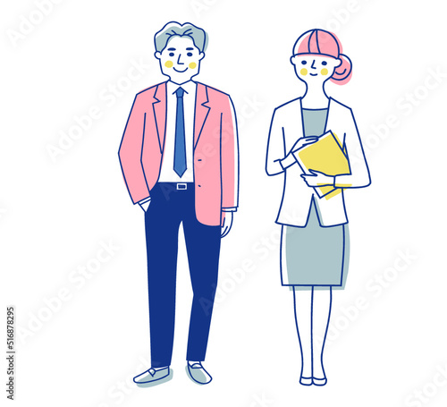 ビジネスパーソン　男女2人