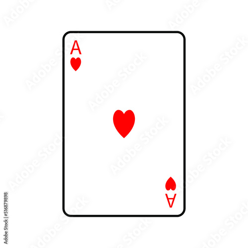 Vector illustration poker card symbols. Card Hearts. Isolated on a blank, editable and changeable background.