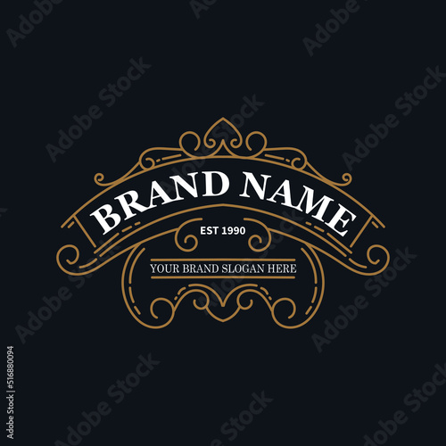 Flourish frame for label design, logo design, product quality design, brand logo design