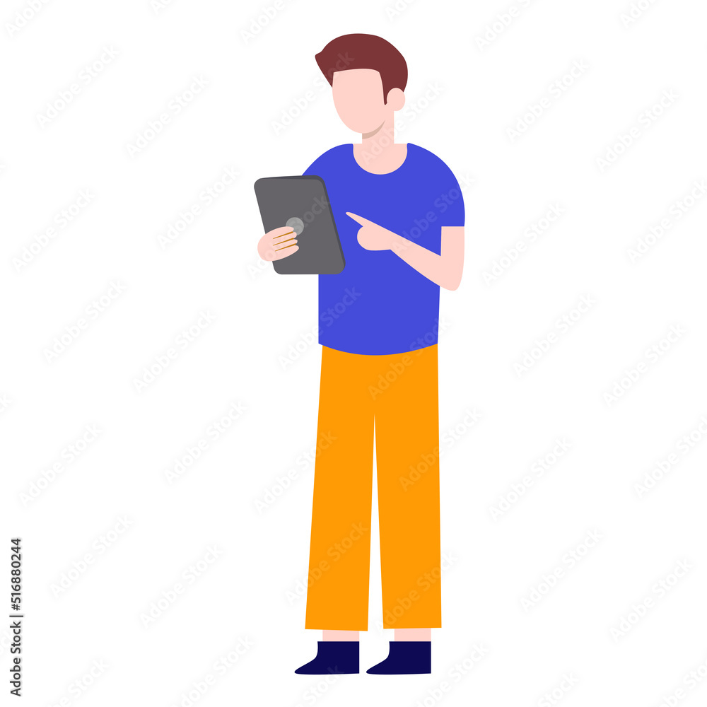 worker with iPad. worker with iPad.