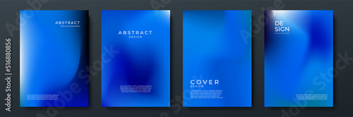 Abstract gradient texture background with dynamic blurred effect. Minimal gradient background with modern dark blue color for presentation design, flyer, social media cover, web banner, tech poster