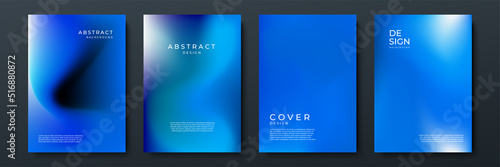 Abstract gradient texture background with dynamic blurred effect. Minimal gradient background with modern dark blue color for presentation design, flyer, social media cover, web banner, tech poster