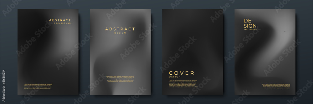 custom made wallpaper toronto digitalBlurred black gold backgrounds set with modern abstract blurred color gradient patterns. Templates collection for brochures, posters, banners, flyers and cards. Vector illustration.
