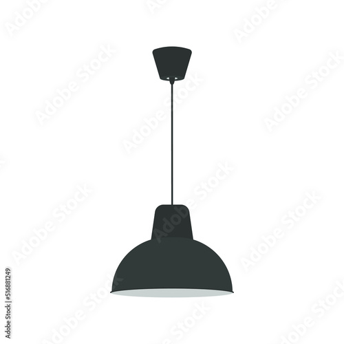 Black ceiling lamp isolated on white background