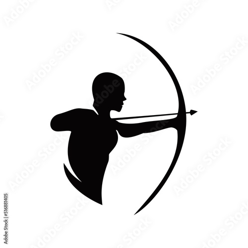 archer silhouette. man and arrow sign and symbol. hunter vector illustration.