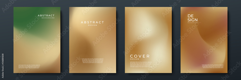 Blurred brown gold beige pastel backgrounds set with abstract gradient texture background with dynamic blurred effect. Templates for brochures, posters, banners, flyers and cards. Vector illustration. Blurred brown gold beige pastel backgrounds set with abstract gradient texture background with dynamic blurred effect. Templates for brochures, posters, banners, flyers and cards. Vector illustration.