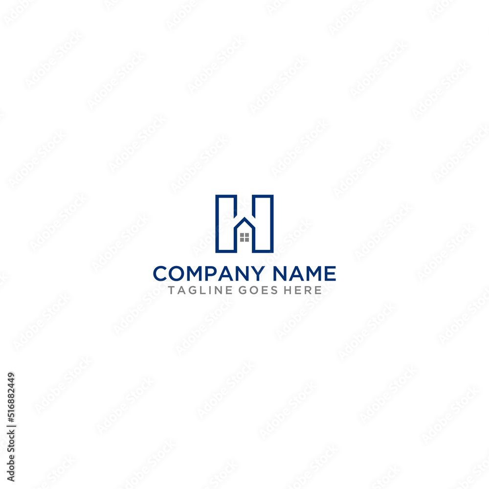 Initial H and Home Logo Sign Design Initial H and Home Logo Sign Design