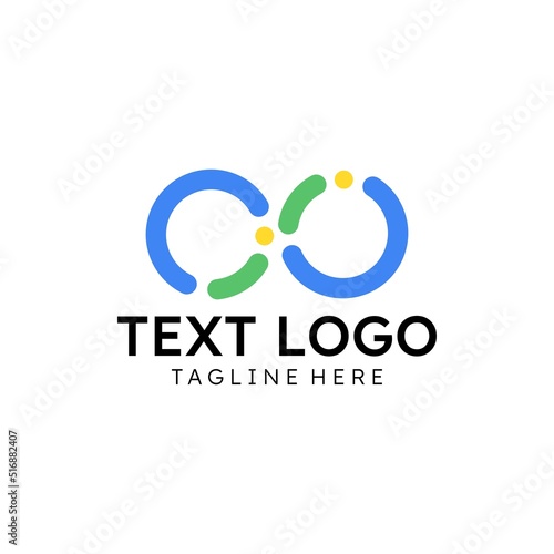 minimalist infinity logo concept with ambigram motive