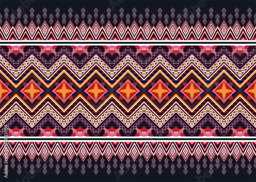 Geometric ethnic flower pattern for background,fabric,wrapping,clothing,wallpaper,Batik,carpet,embroidery style.