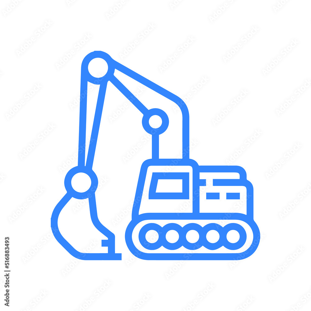 Digging excavator or mining work icon Digging excavator or mining work icon