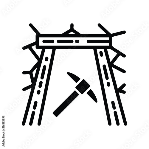 Beam digging mine or underground icon