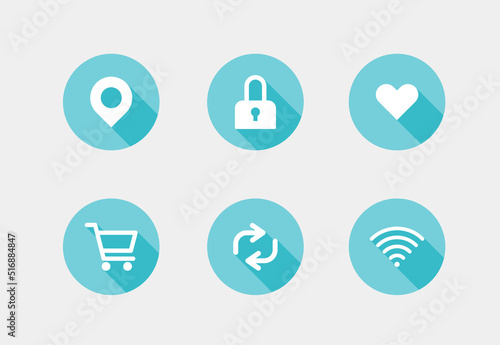 アイコンとイラストのデザインセット。