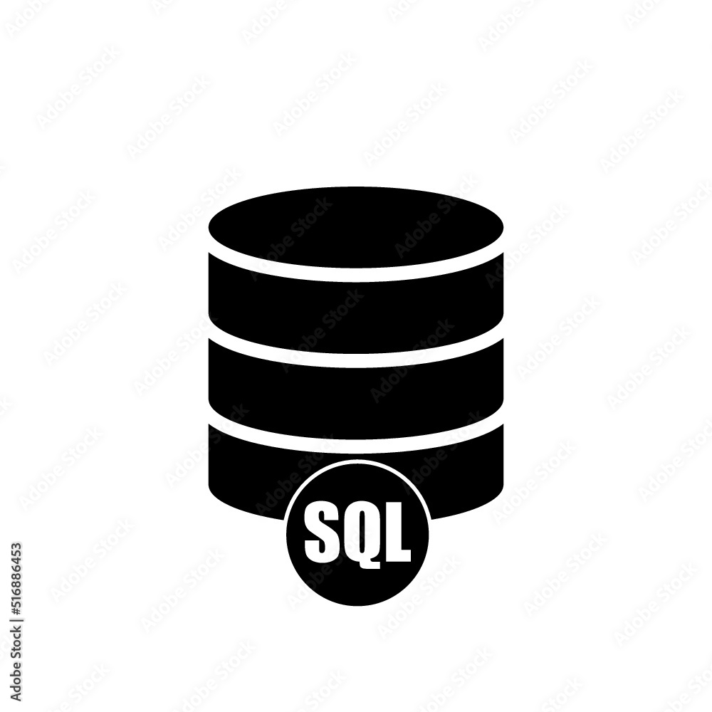 SQL icon isolated on white background SQL icon isolated on white background