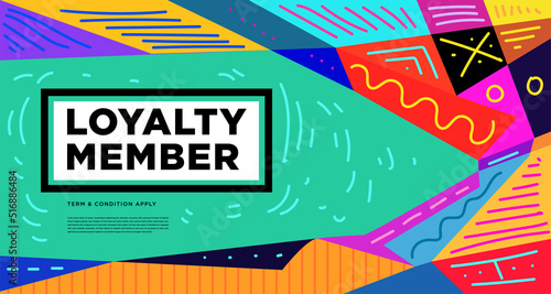 Colorful abstract geometric and fluid banner template for marketing promotion material. Giveaway, cash back, gift card, and member card bonus design template.
