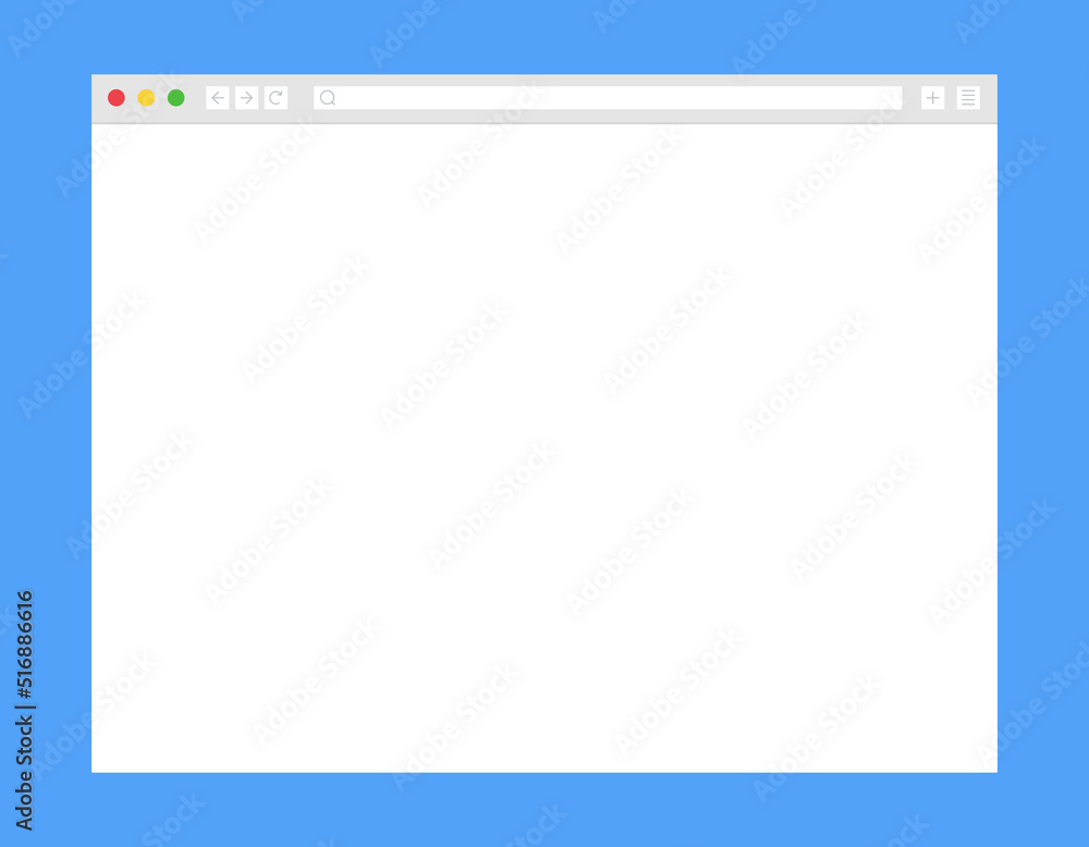Web browser layout on blue background. Design a simple blank web page. Vector illustration.. Web browser layout on blue background. Design a simple blank web page. Vector illustration..