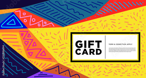 Colorful abstract geometric and fluid banner template for marketing promotion material. Giveaway, cash back, gift card, and member card bonus design template.
