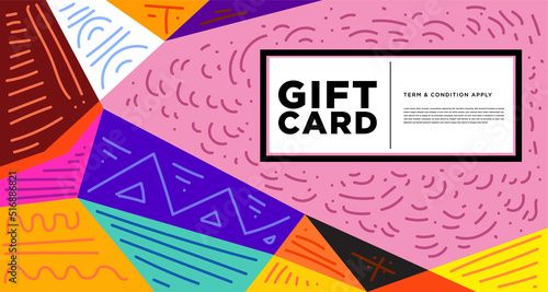 Colorful abstract geometric and fluid banner template for marketing promotion material. Giveaway, cash back, gift card, and member card bonus design template.
