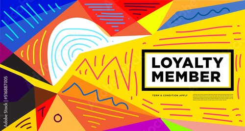 Colorful abstract geometric and fluid banner template for marketing promotion material. Giveaway, cash back, gift card, and member card bonus design template.