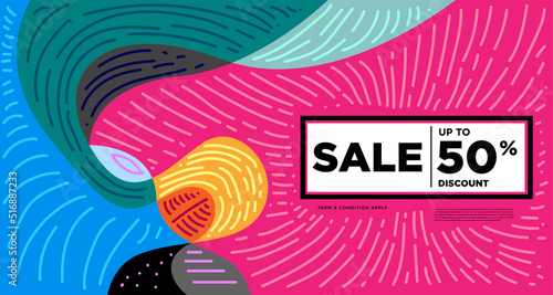 Colorful abstract geometric and fluid banner template for marketing promotion material. Giveaway, cash back, gift card, and member card bonus design template.