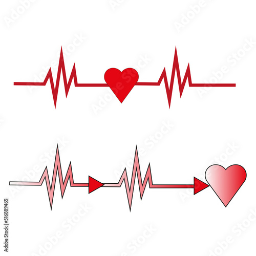 Heart pulse. Medicine, healthcare concept. Vector illustration. Stock image.