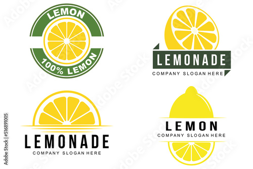 vector wallpaper design lemon fruit plant logo with vitamin c, yellow, in the garden and market