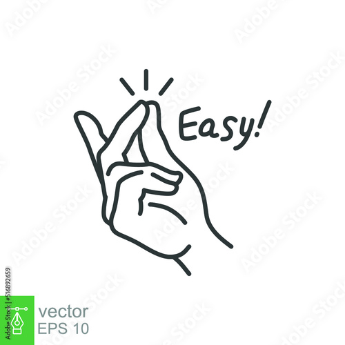Easy line icon. Simple outline style. Finger snapping hand gesture. Pictogram, snap concept. Vector illustration isolated. EPS 10.
