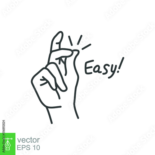Easy line icon. Simple outline style. Finger snapping hand gesture. Pictogram, snap concept. Vector illustration isolated. EPS 10.