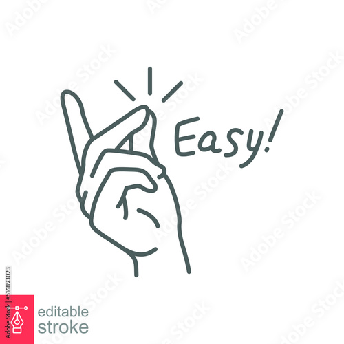 Easy line icon. Simple outline style. Finger snapping hand gesture. Pictogram, snap concept. Vector illustration isolated. Editable stroke EPS 10.