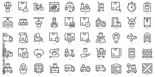 Set of thin line delivery Icons. Vector illustration