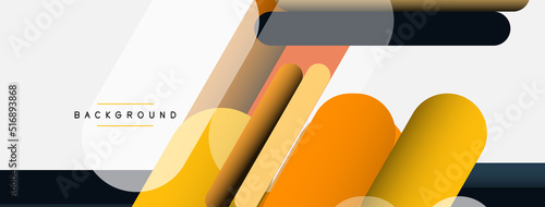 Overlapping round shapes and lines background. Vector illustration for wallpaper banner background or landing page
