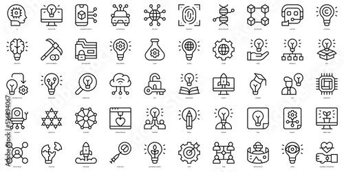 Set of thin line innovation Icons. Vector illustration
