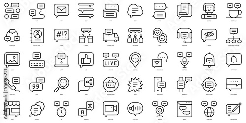 Set of thin line chat Icons. Vector illustration