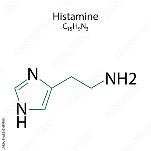 icon with histamine. Vector illustration. Stock image. 
