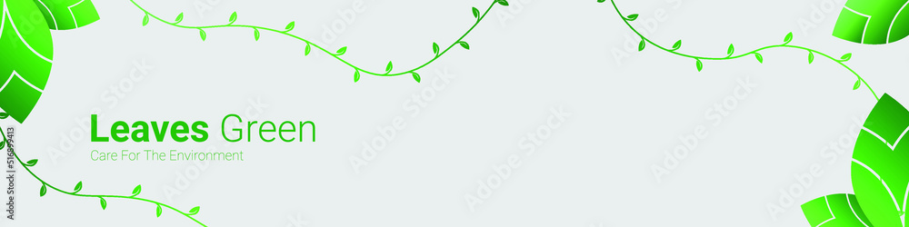 Banner Leaves Green Nature background Stock Vector | Adobe Stock