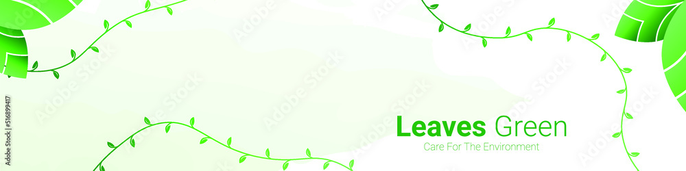 Banner Leaves Green Nature background Stock Vector | Adobe Stock