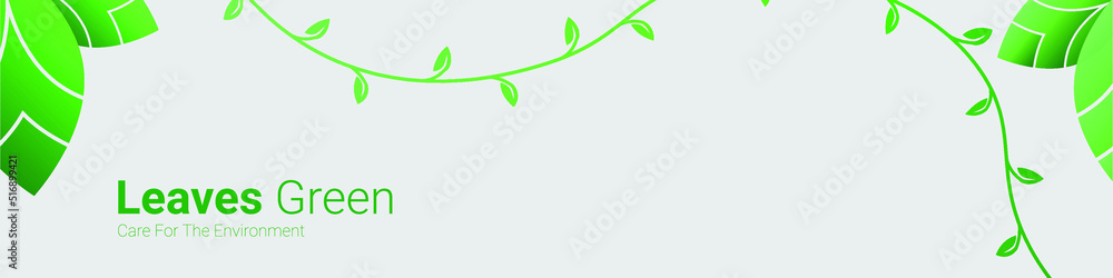 Banner Leaves Green Nature background Stock Vector | Adobe Stock