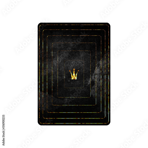 Back side, grunge card isolated on white background. Playing cards. Design element.