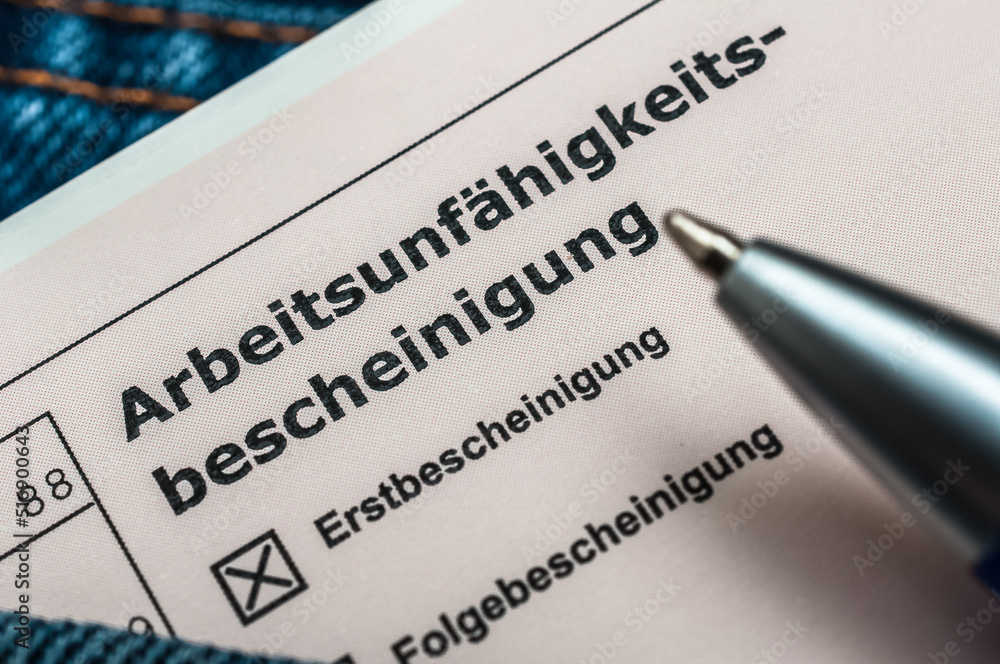 Obraz premium Krankenschein