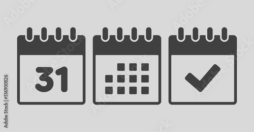 Vector icon page calendar number 31, agenda, done