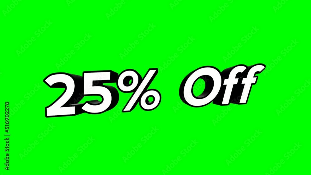 Animation cartoon 25% OFF text Flat Style spinning Promotional Animation green screen background 4K. Sale, Discounts, Deals, Special Offers or black Friday event Animation cartoon 25% OFF text Flat Style spinning Promotional Animation green screen background 4K. Sale, Discounts, Deals, Special Offers or black Friday event
