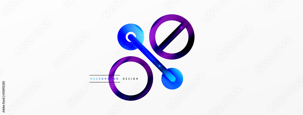 Naklejka premium Circle composition abstract background. Trendy techno business template for wallpaper, banner, background or landing