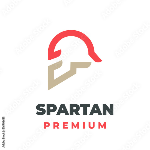 Simple illustration logo spartan abstract line art