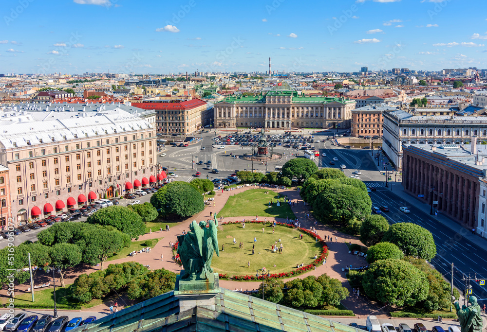 St. Isaac's square panorama in Saint Petersburg, Russia