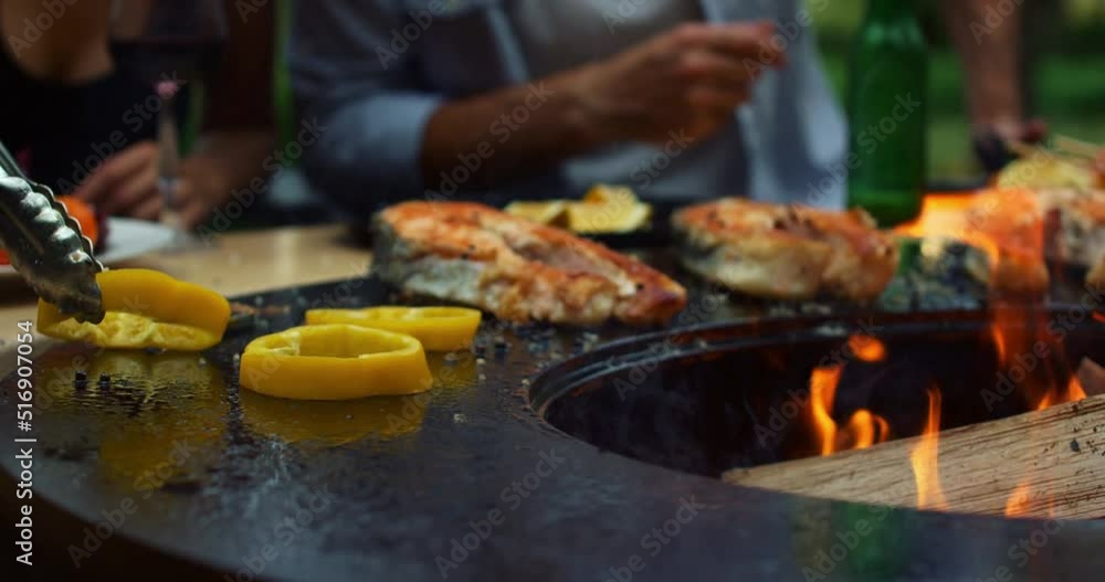 grilled vegetables cooked on charcoal outdoor BBQ party picnic food grilled vegetables cooked on charcoal outdoor BBQ party picnic food