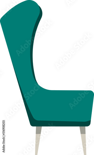 Armchair side view. A piece of furniture.