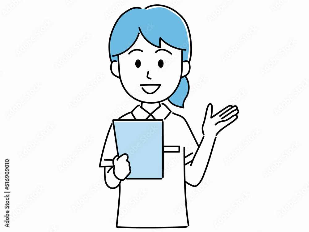 案内をする看護師のイラスト 案内をする看護師のイラスト