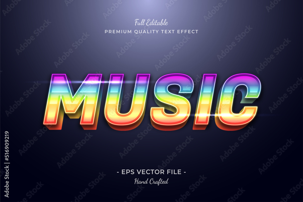 Music Gradient Color editable premium text effect font style