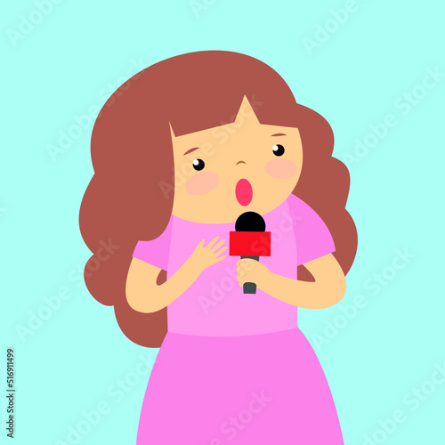 girl holding a microphone and singing