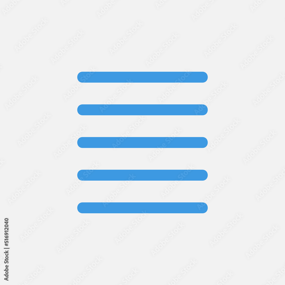 Justify icon in blue style about text editor, use for website mobile app presentation Justify icon in blue style about text editor, use for website mobile app presentation